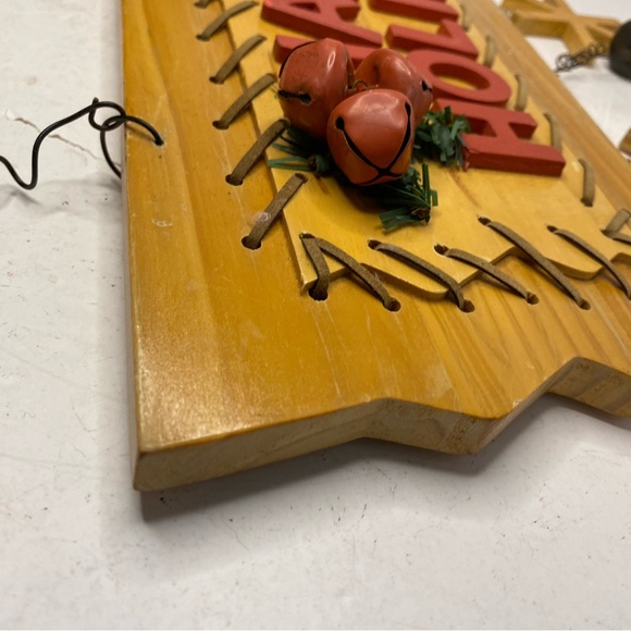 Primitive Rustic Country Happy Holidays Wood Block Sign Cabin Cottage Christmas - Picture 6 of 9